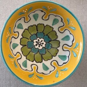 Anthropologie Elka Ayaka Yellow Floral Footed 6" Cereal Bowl